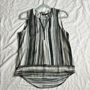 Striped Black and White Sleeveless Top